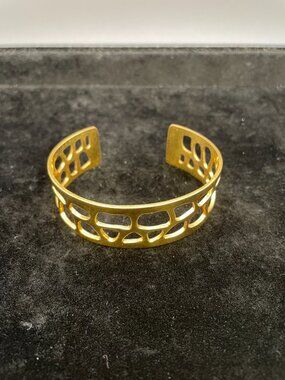 Yves Saint Laurent Gold Plated Open Work Cuff